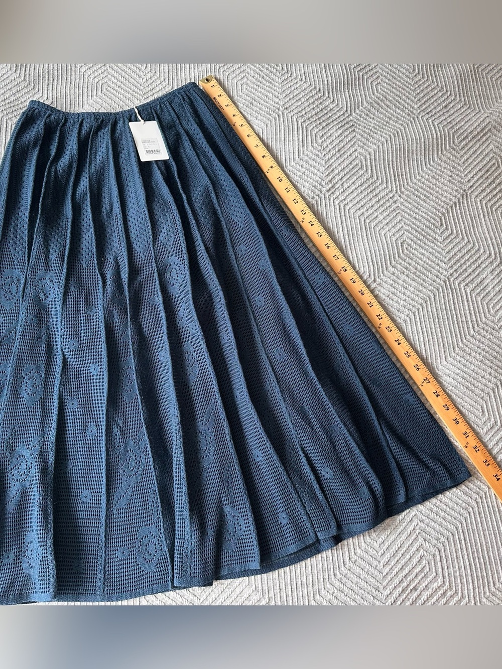 Pure cotton Molli skirt with elastic waist in ink blue